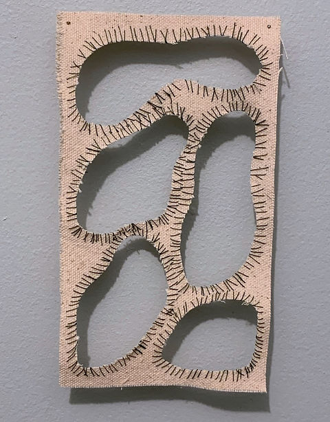 Poked, canvas and thead