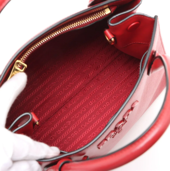 Thumbnail: Prada Saffiano Cuir Small Monochrome Top Handle Tote