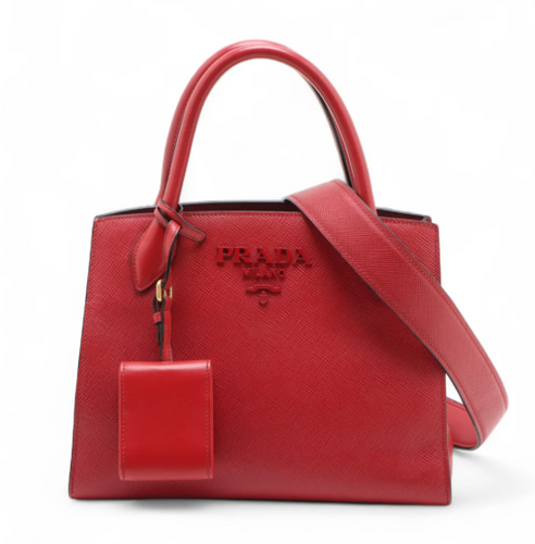 Prada Saffiano Cuir Small Monochrome Top Handle Tote | NDfinest