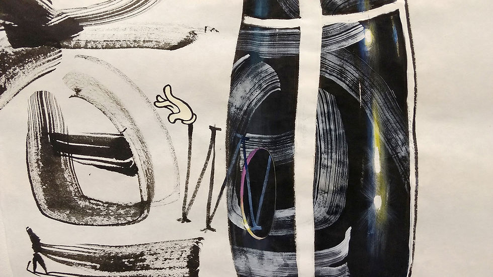 Malic Mould A 2017 ink and acrylic on rice paper 140x80cm detail