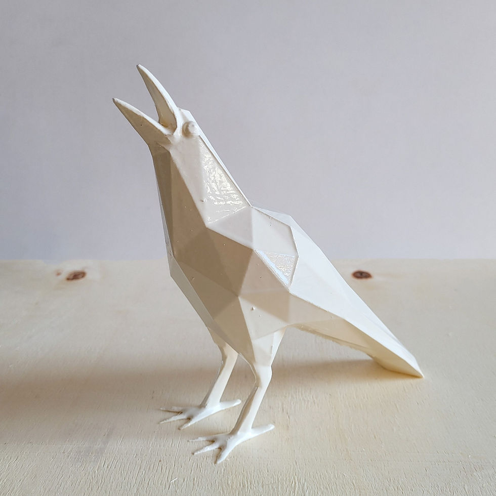 Küçük resim: Low Poly Karga Heykeli | Kemik