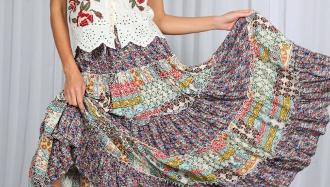 Floral Patchwork Boho Maxi