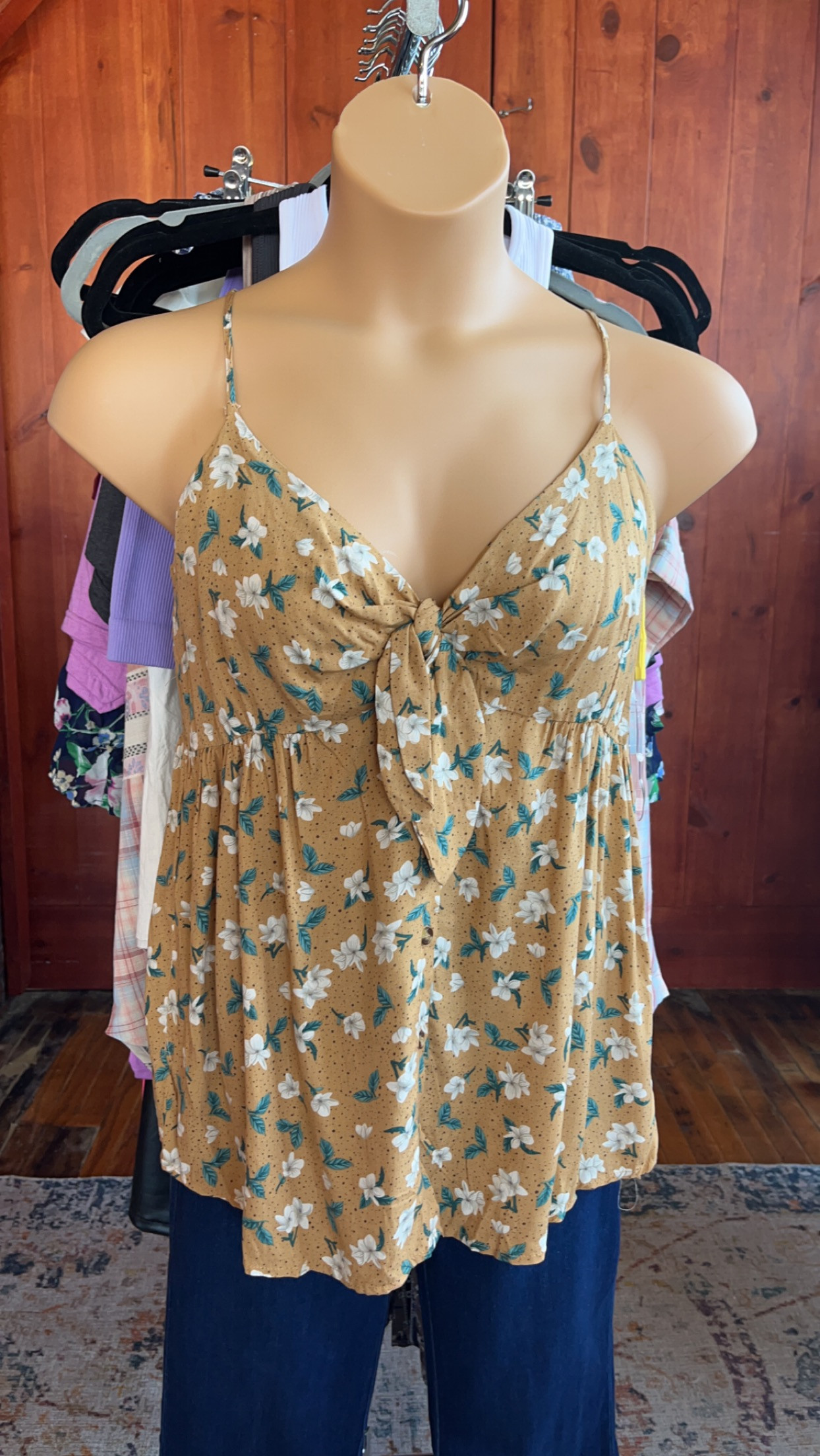 Floral Mesh Slim Tank