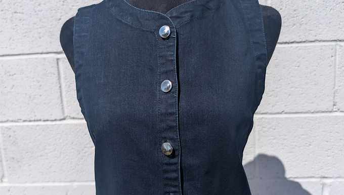 Sleeveless Denim Button Up Top