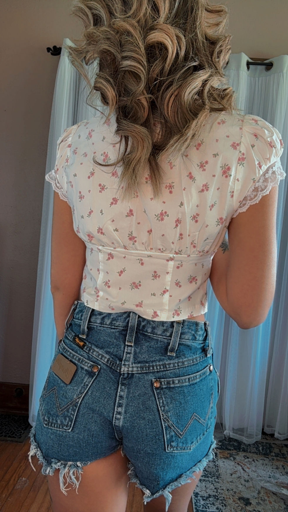 Thumbnail: Floral Button Front Crop