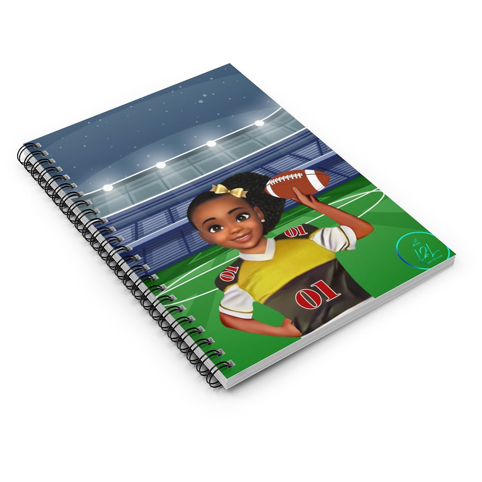 Thumbnail: Gridiron Glory Notebook - Football Girl Side Ponytail