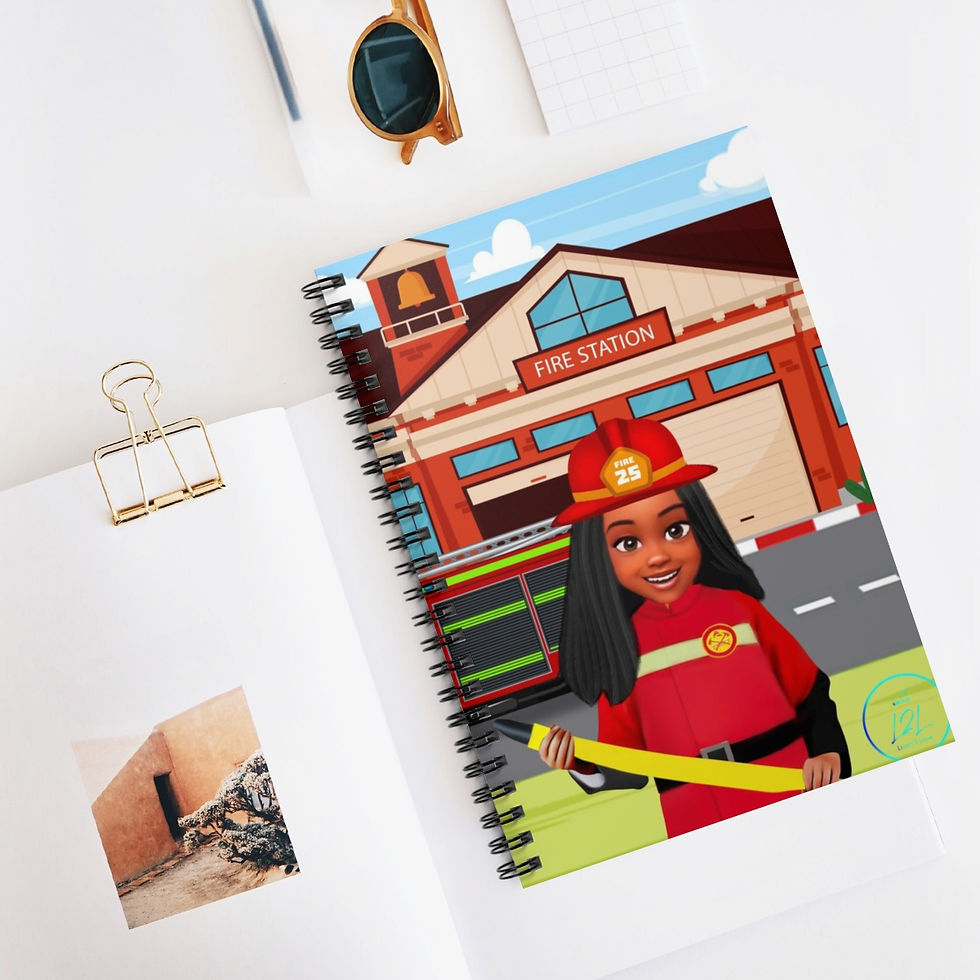 Thumbnail: Fire Rescuer Notebook - Girl Straight Hair