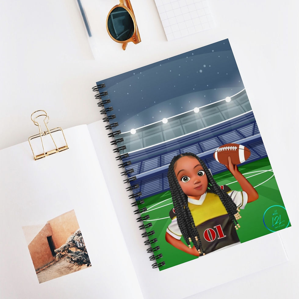 Thumbnail: Gridiron Glory Notebook - Football Girl Braids