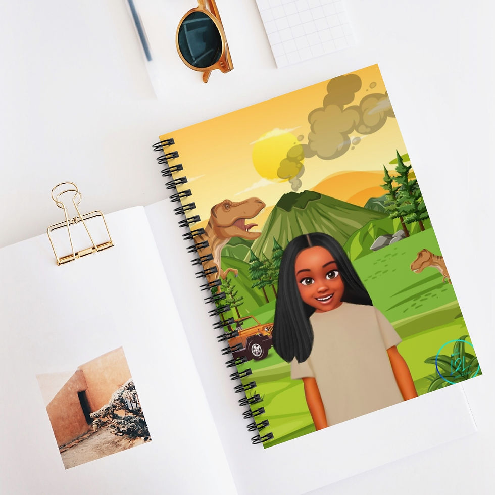 Thumbnail: Dino Explorer Notebook - Girl Straight Hair