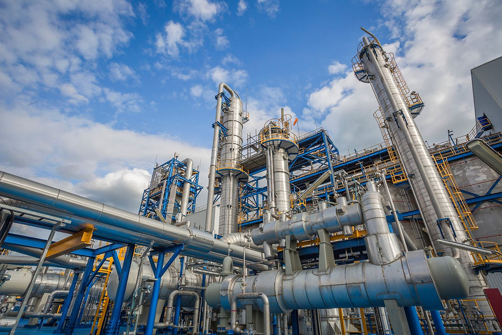 Industrial gas plant columns and piping