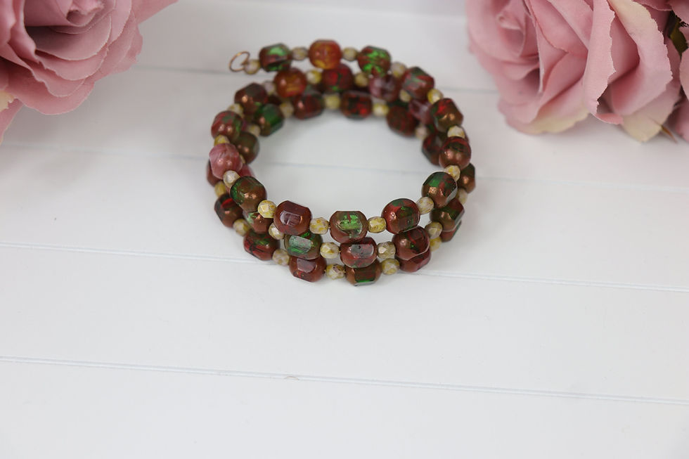 Thumbnail: Czech Glass Memory Wire Bracelet