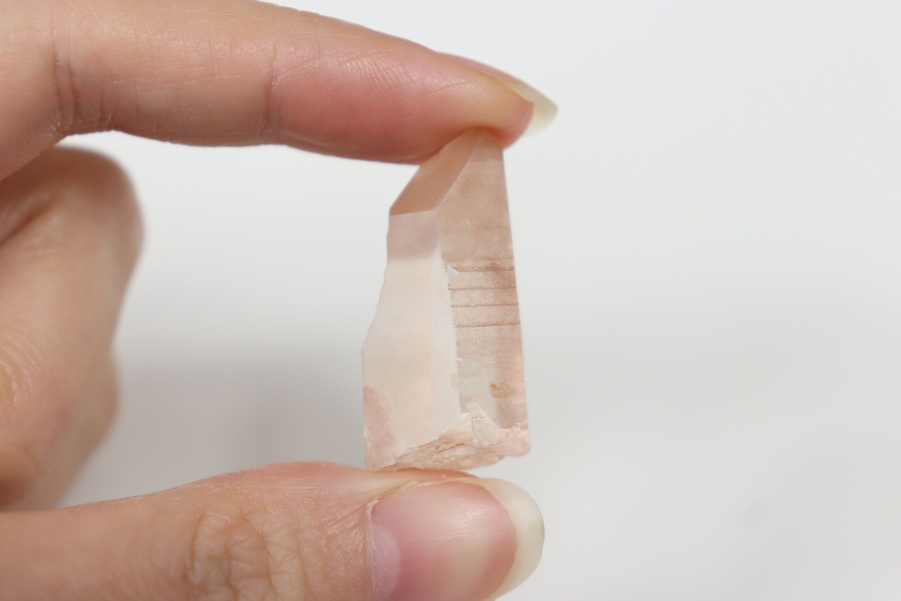 Peach Pink Lemurian Seed Quartz J