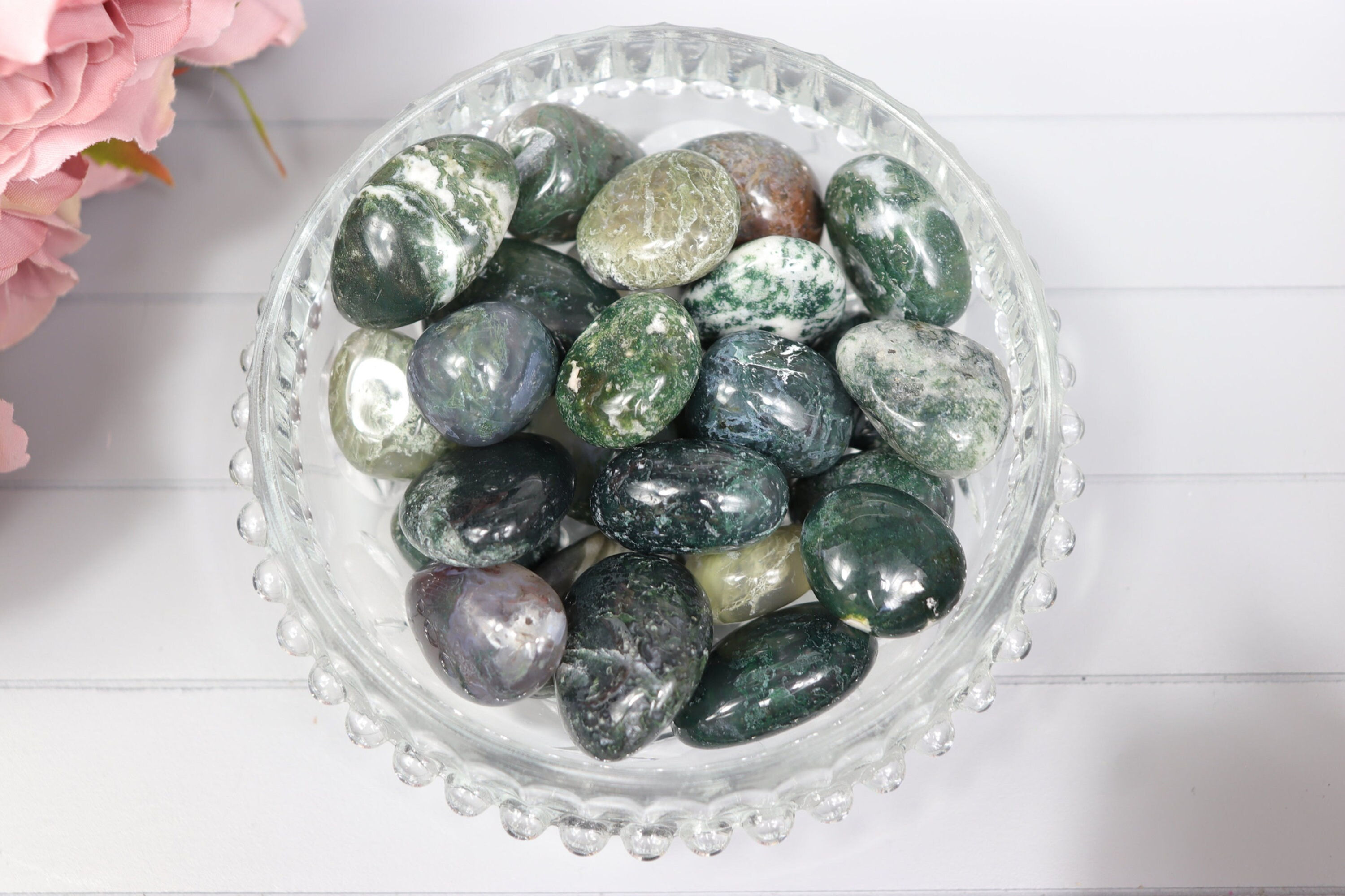 Moss Agate Small Tumbles