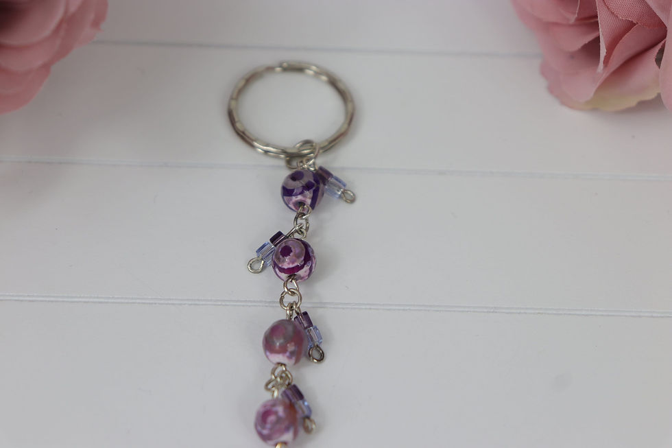 Thumbnail: Purple Beaded Keyring
