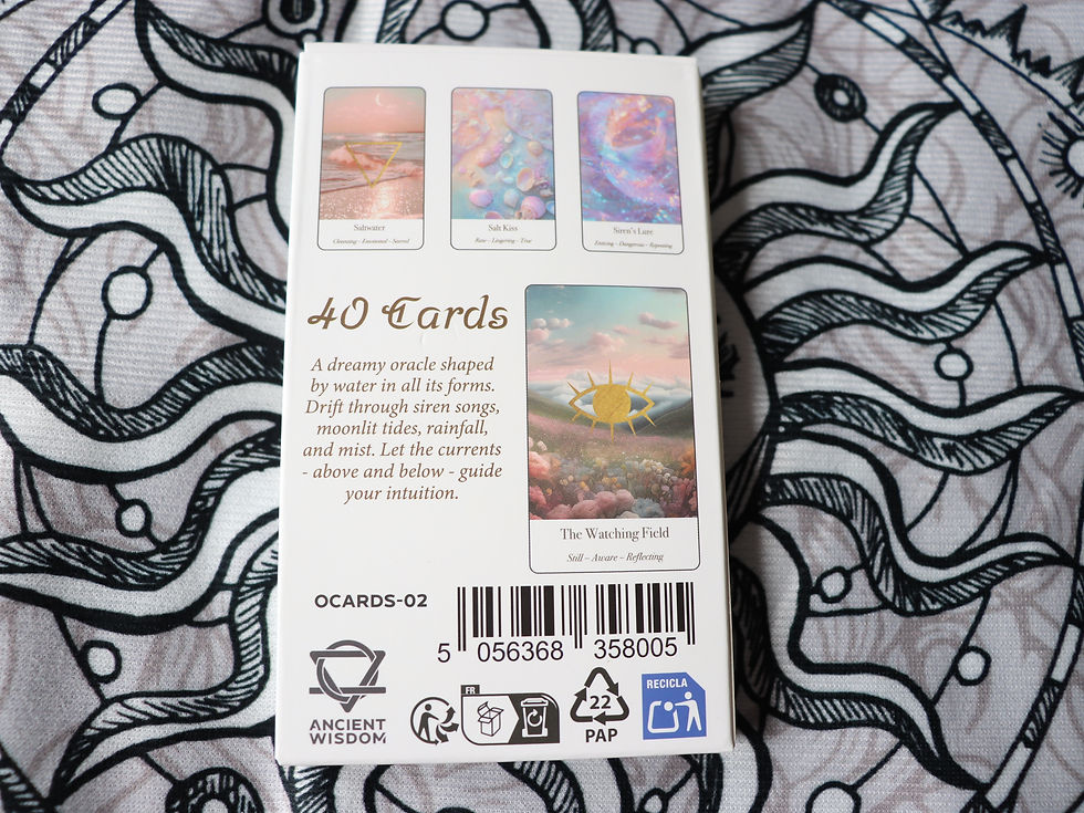 Thumbnail: a top view of the back of the oracle cards box