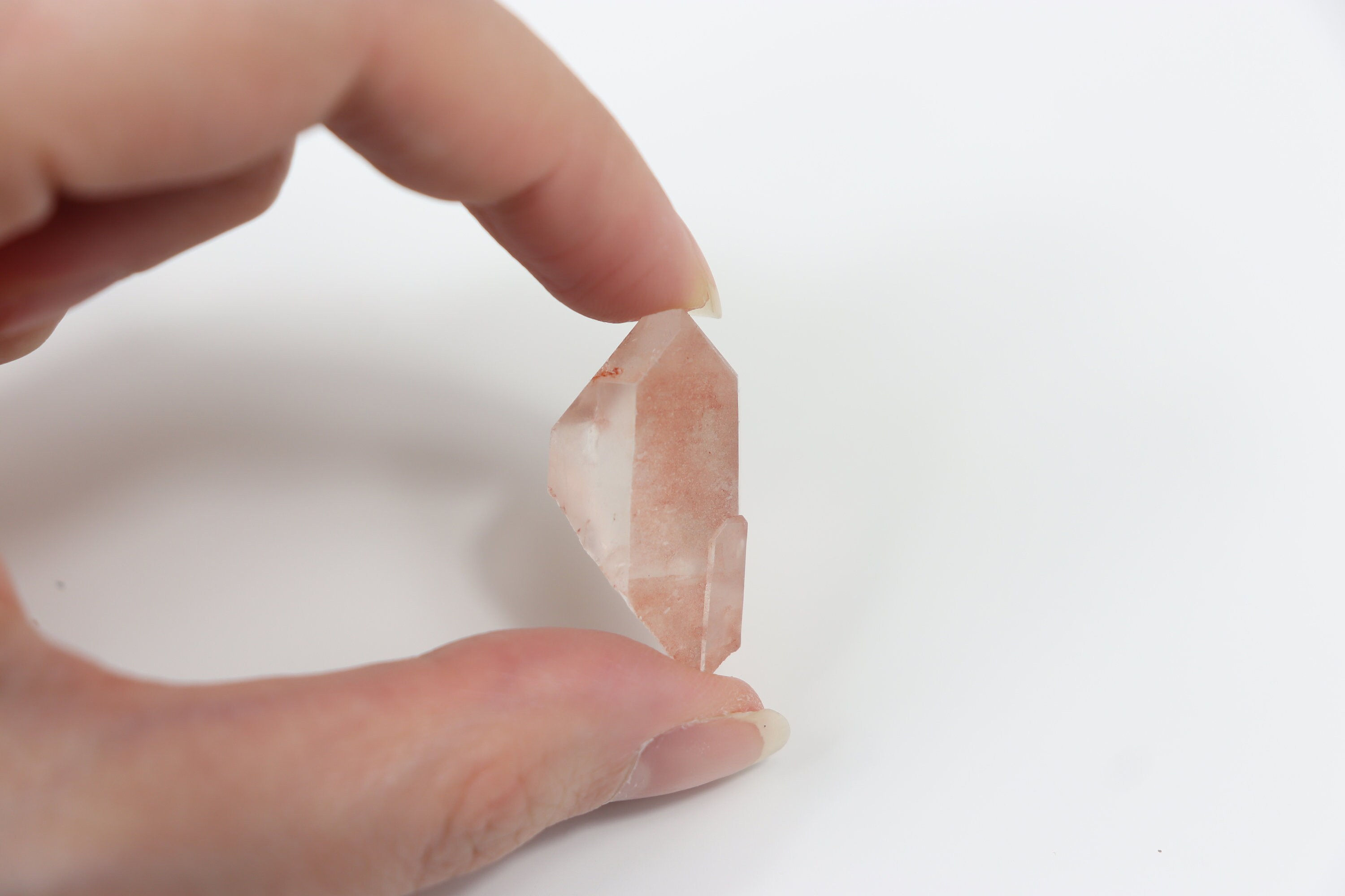Peach Pink Lemurian Seed Quartz T