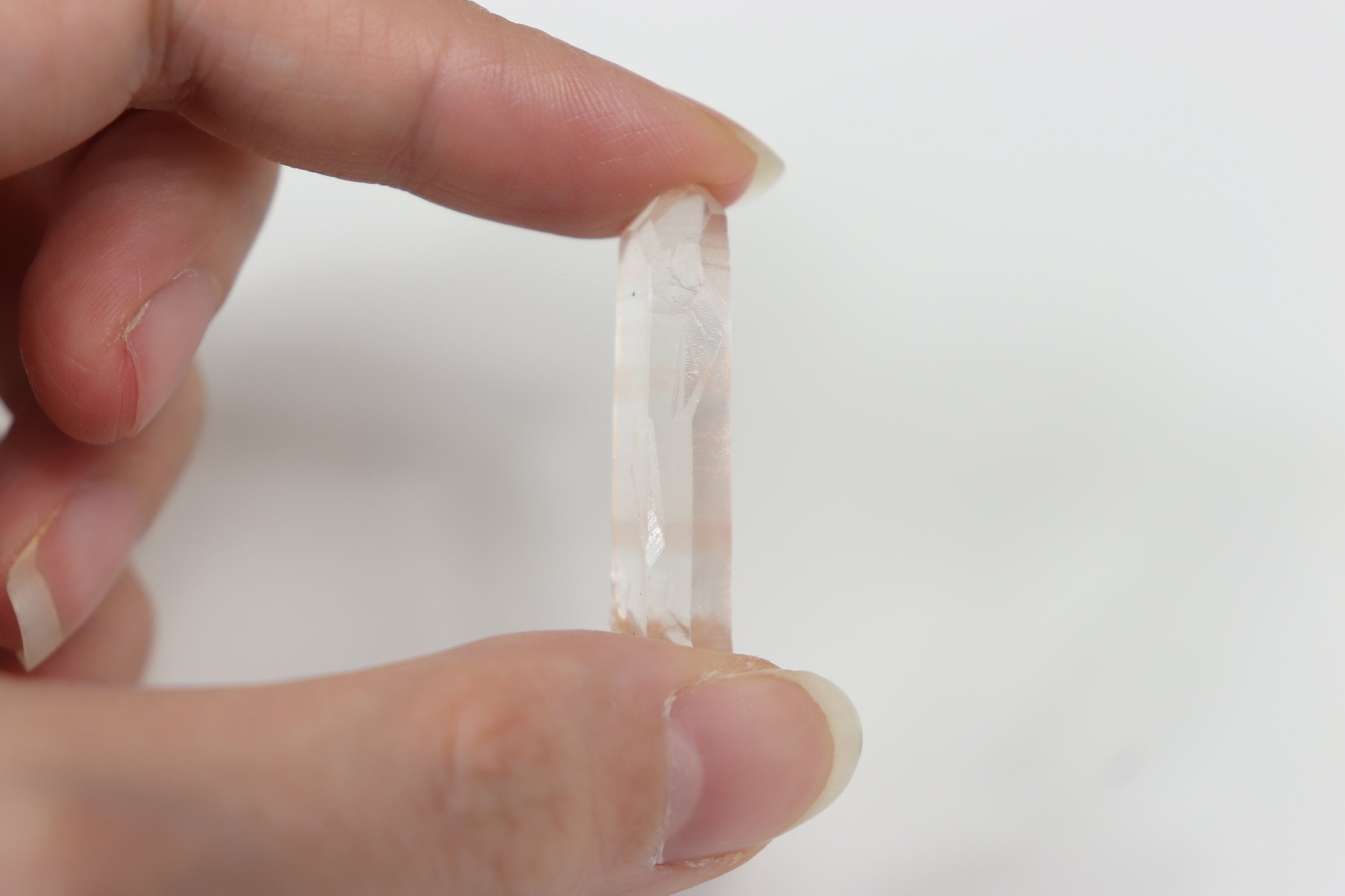 Peach Pink Lemurian Seed Quartz U