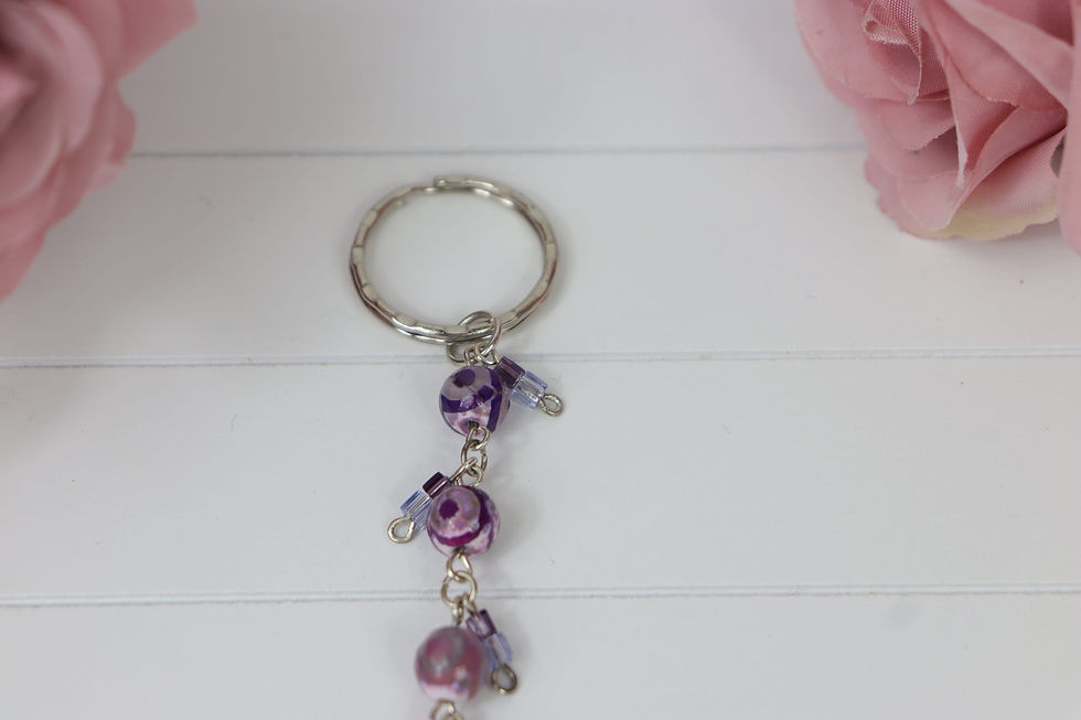 Thumbnail: Purple Beaded Keyring
