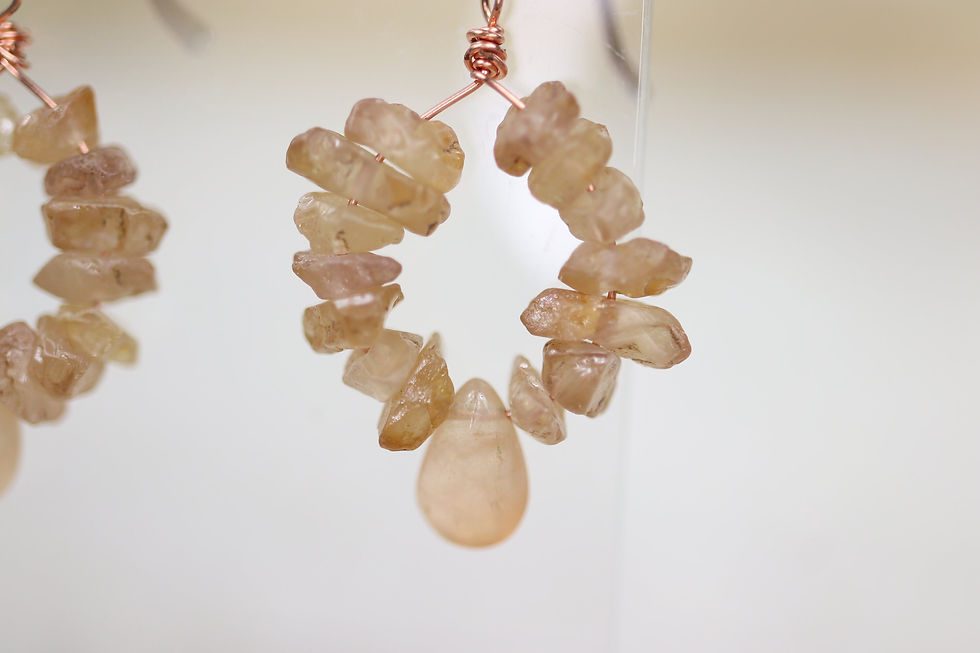 Thumbnail: Tangerine Quartz & Zircon Earrings