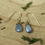 Thumbnail: Handmade Blue Kyanite Pear Drop Sterling Silver Wire Wrapped Earrings