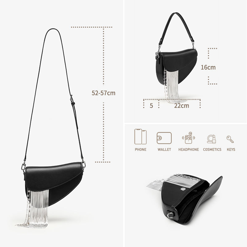 Thumbnail: BAFELLI 2025 NEW LUXURY WOMAN BAGS LEATHER STYLISH INDIVIDUALITY FASHION TASSELS