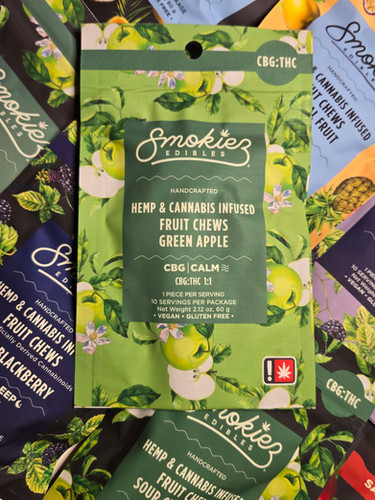 Smokies Gummies: Hemp & Cannabis Fruit Chews Green Apple