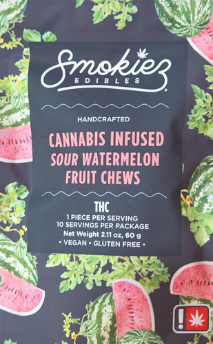 Smokies Gummies: Cannabis Sour Watermelon Fruit Chews