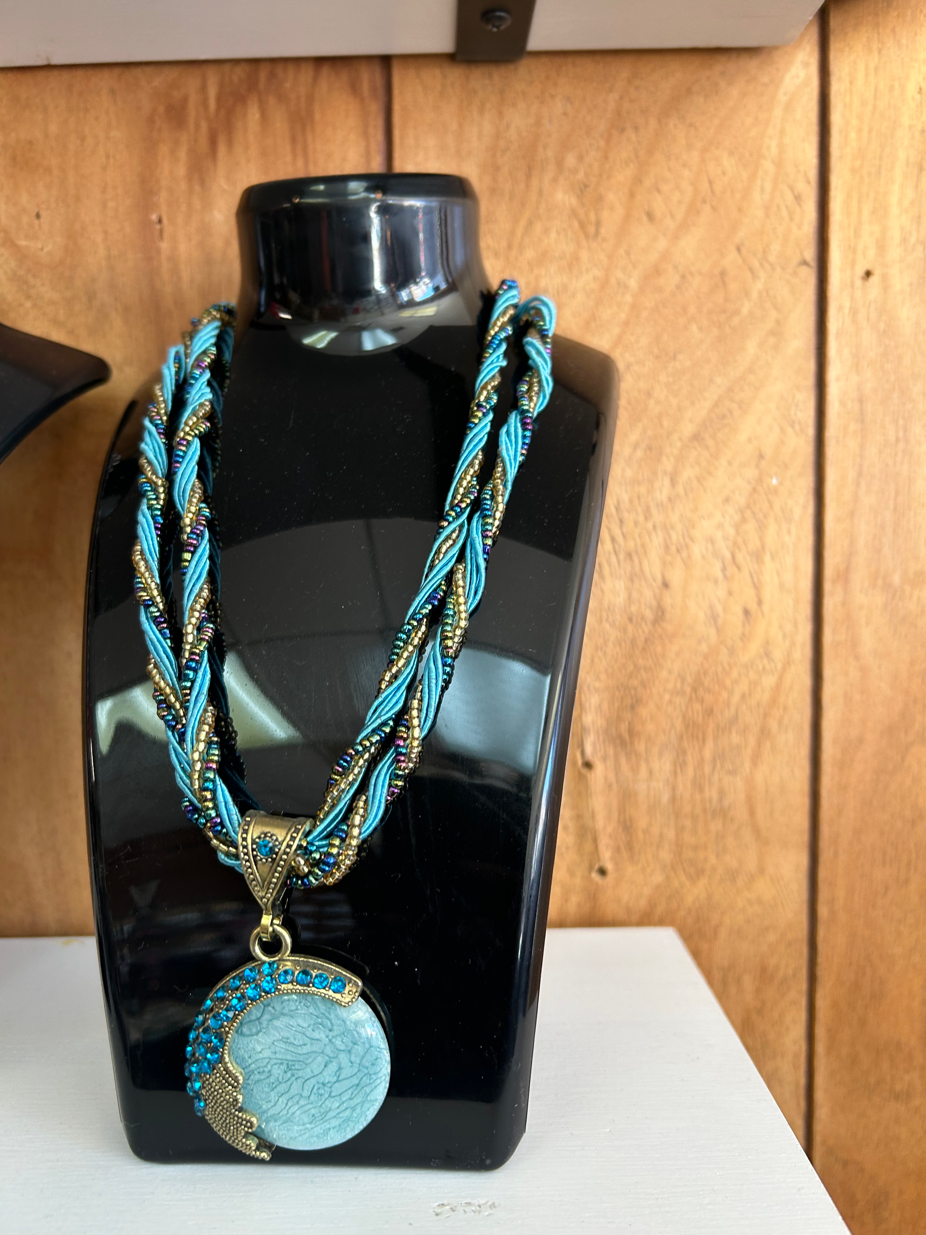 Turquois Necklace Moon Pendant