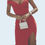 Thumbnail: Red V Neck  Dress