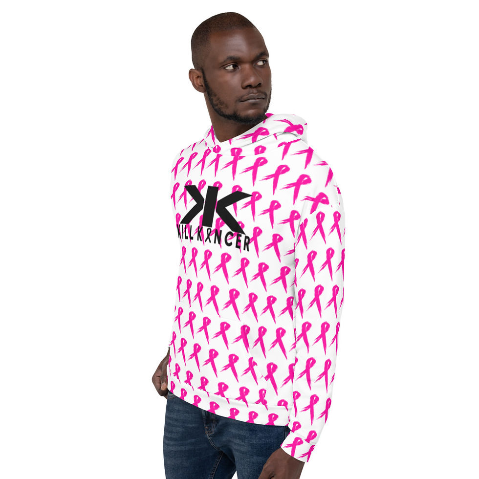 Thumbnail: Unisex Kill Breast Kancer White/Neon Pink/Black Hoodie