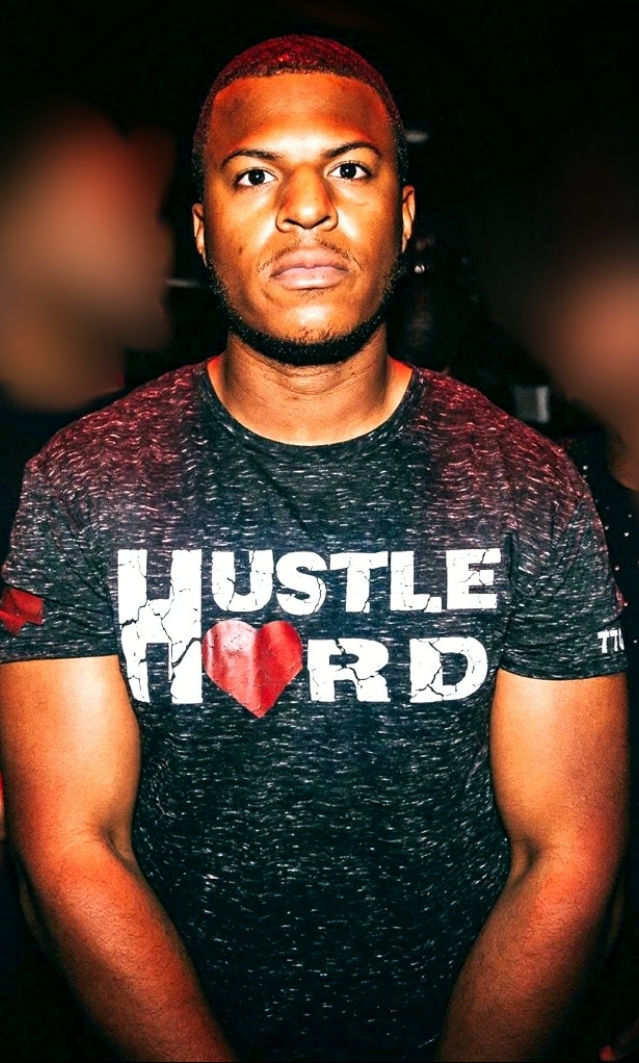 Men's Hustle Hard Black/White Blizzard Crew Neck