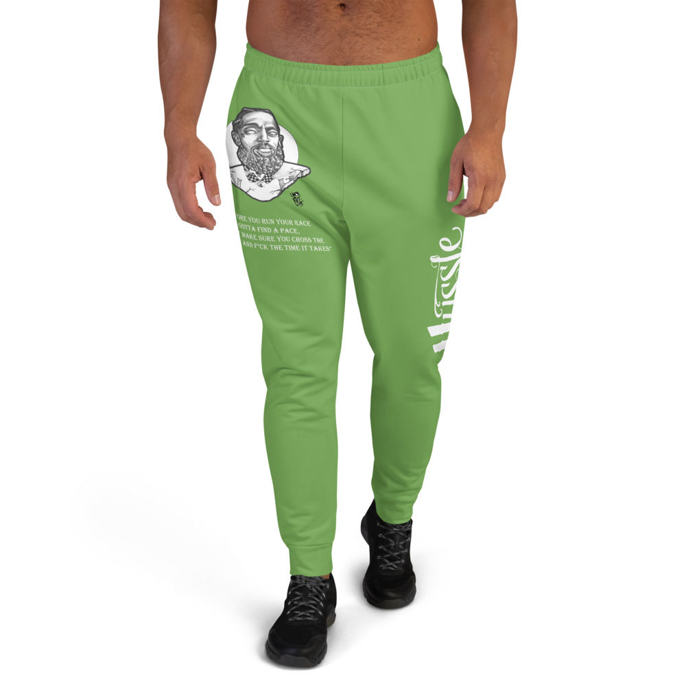 Unisex Hussle Hard Green Apple/White Joggers