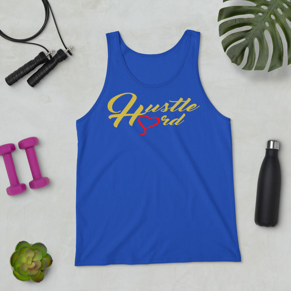 Women's Hustle Hard Royal Blue/Old Gold Train-Dry Racerback Tank