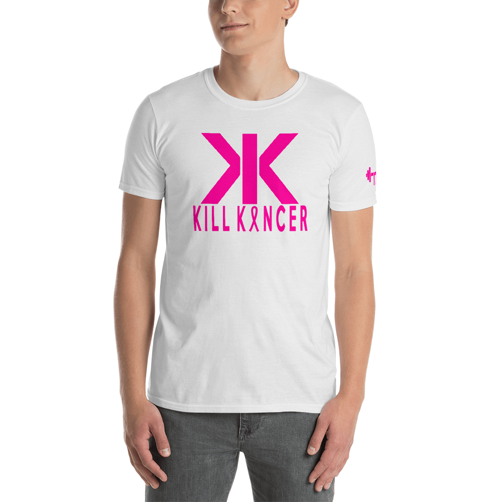 Men's White/Neon Magenta Kill Breast Kancer Train-Dry Crew Neck Tshirt