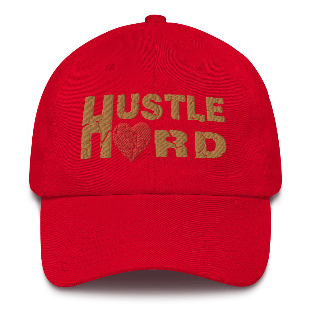 Hustle Hard Red/Old Gold Made in America Dad Hat