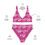 Thumbnail: Hustle Hard All Over Pink/White High-Waisted Bikini 