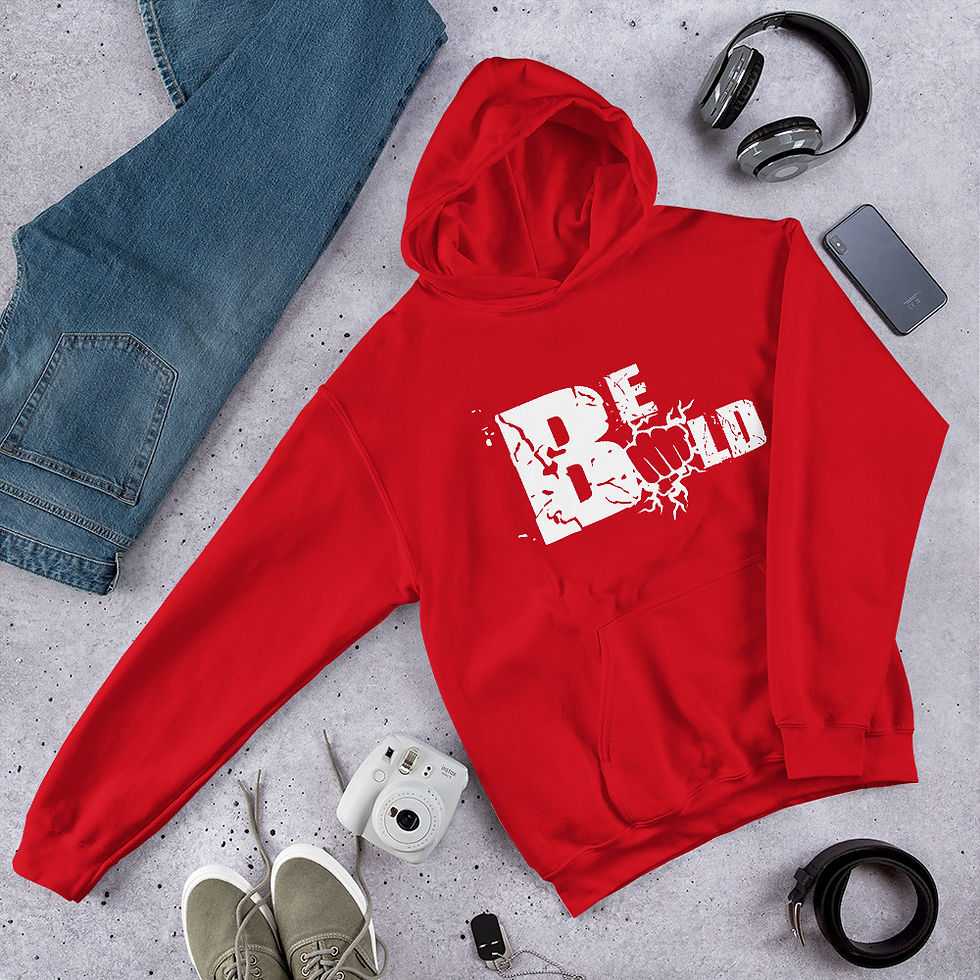 Thumbnail: Unisex White/Red Be Bold Hoodie