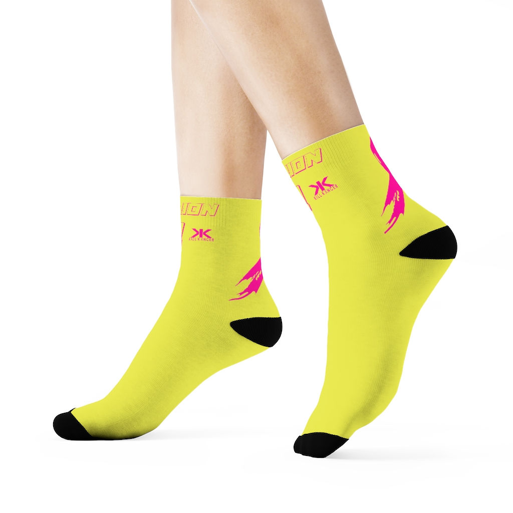 Kill Breast Kancer Custom 3/4 Crew Game Socks