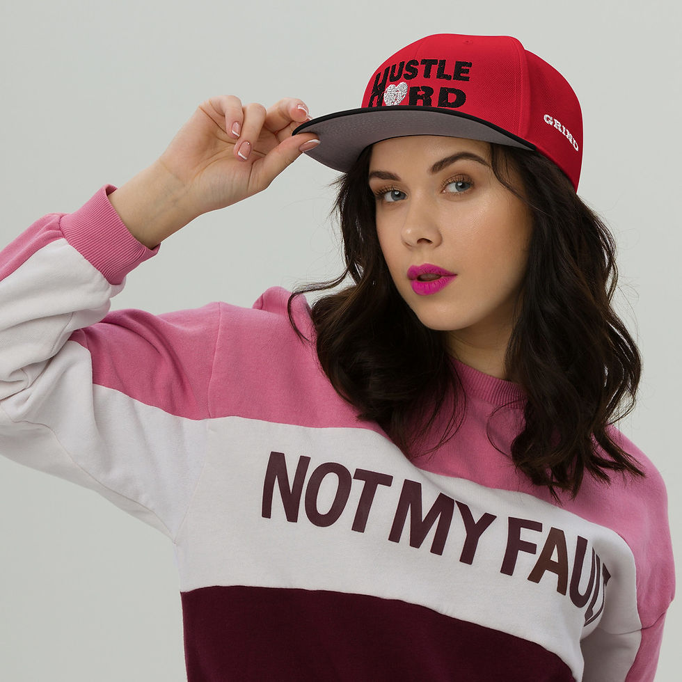 Thumbnail: Hustle Hard Red/Black/White Snapback Hat (Grind Edition)