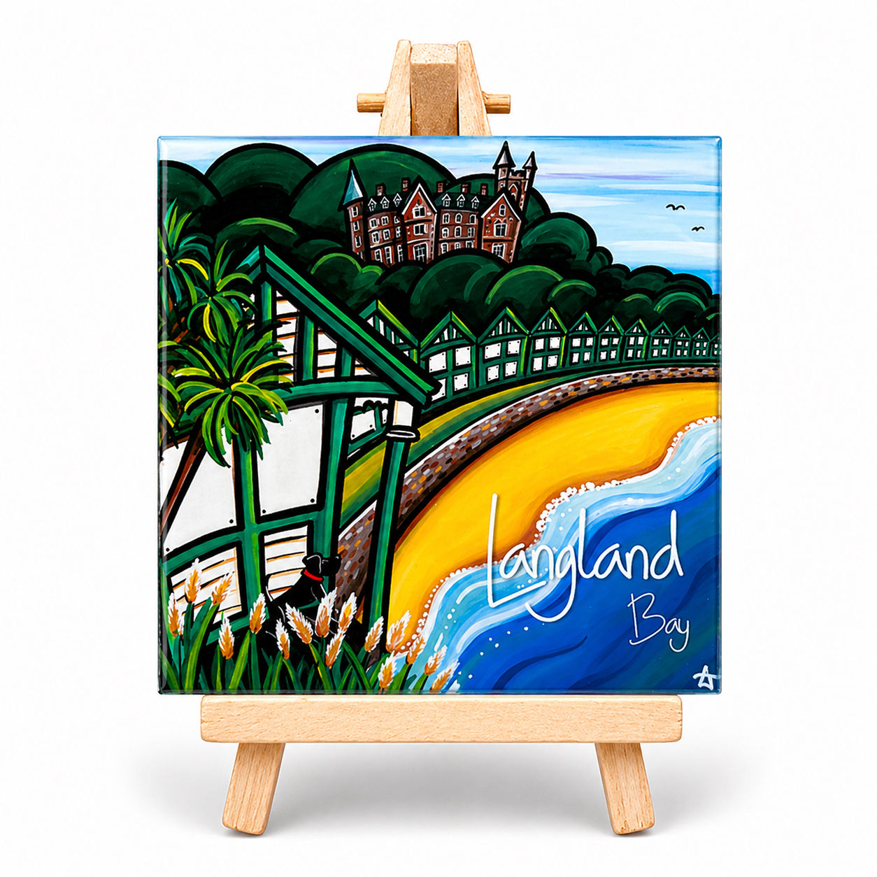 Langland Bay- Glass Coaster