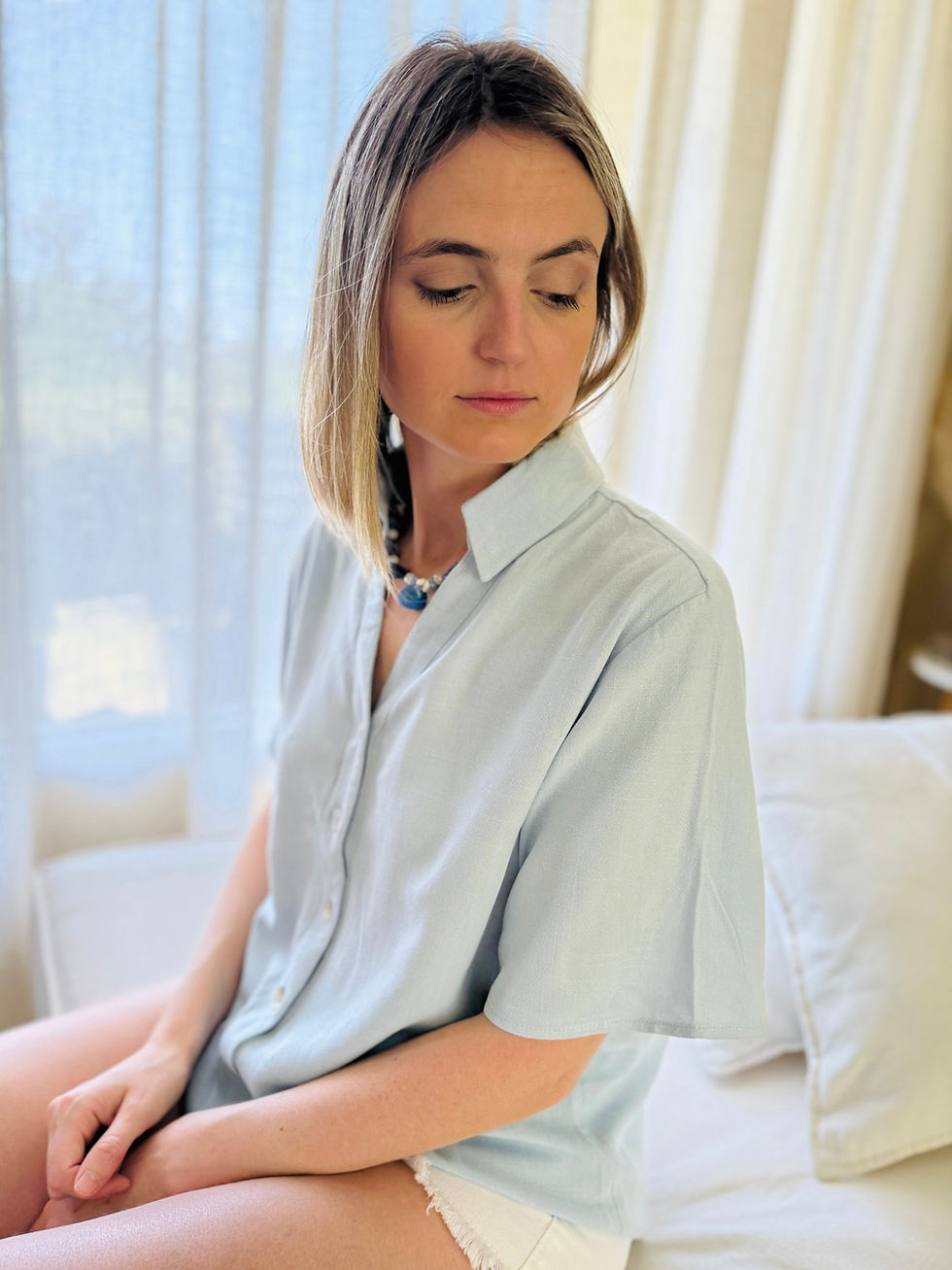 Camisa Octavia - Celeste