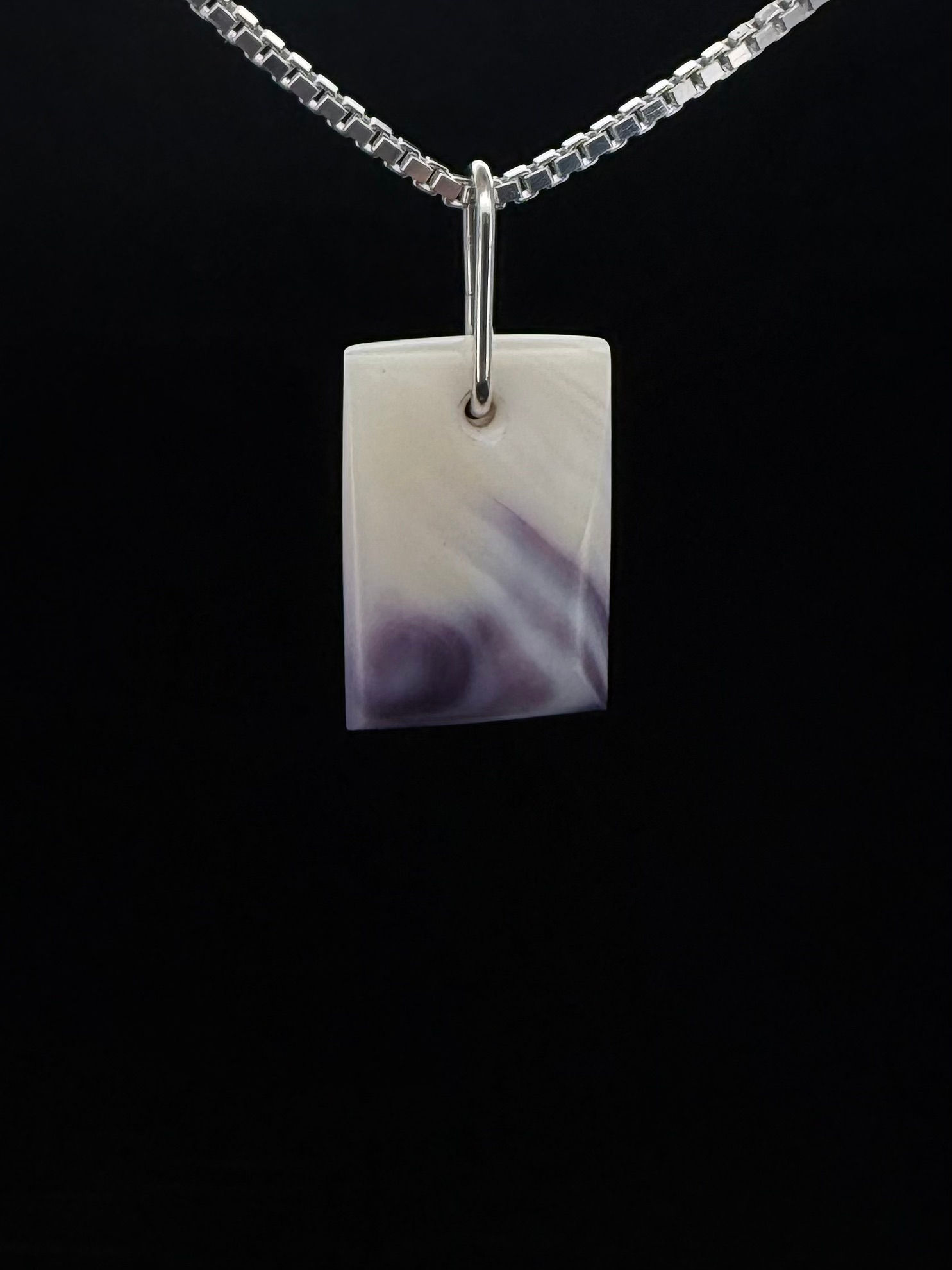 Rectangle Quahog Shell/Wampum Pendant