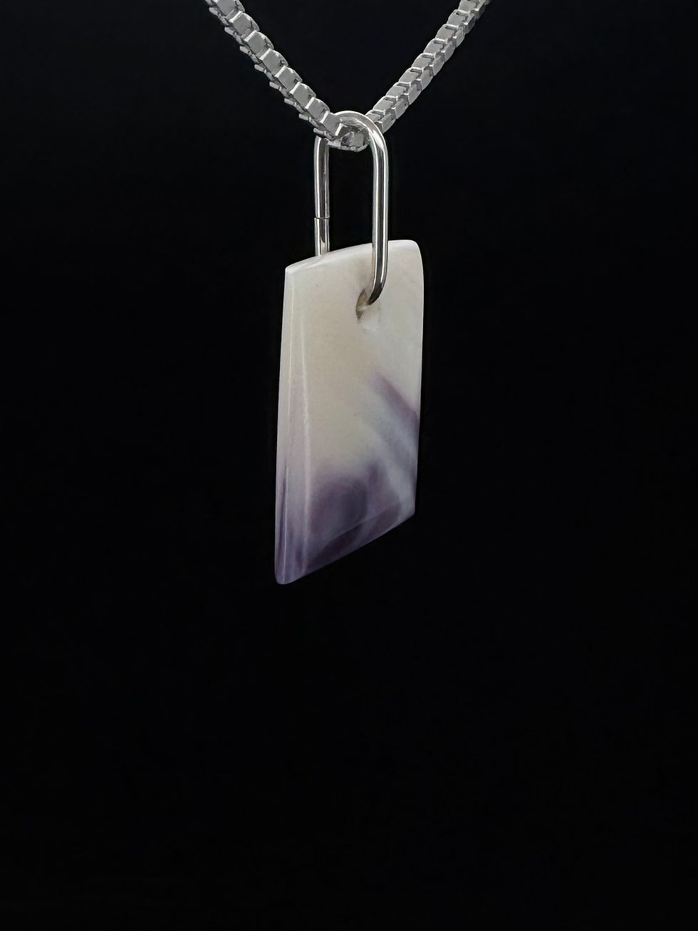 Thumbnail: Rectangle Quahog Shell/Wampum Pendant