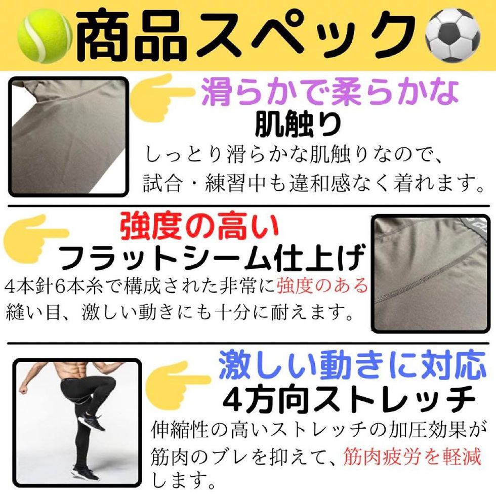 サムネイル： メンズ レギンス UVカット 吸汗速乾 スパッツ アンダースパッツ 「FitSpats」