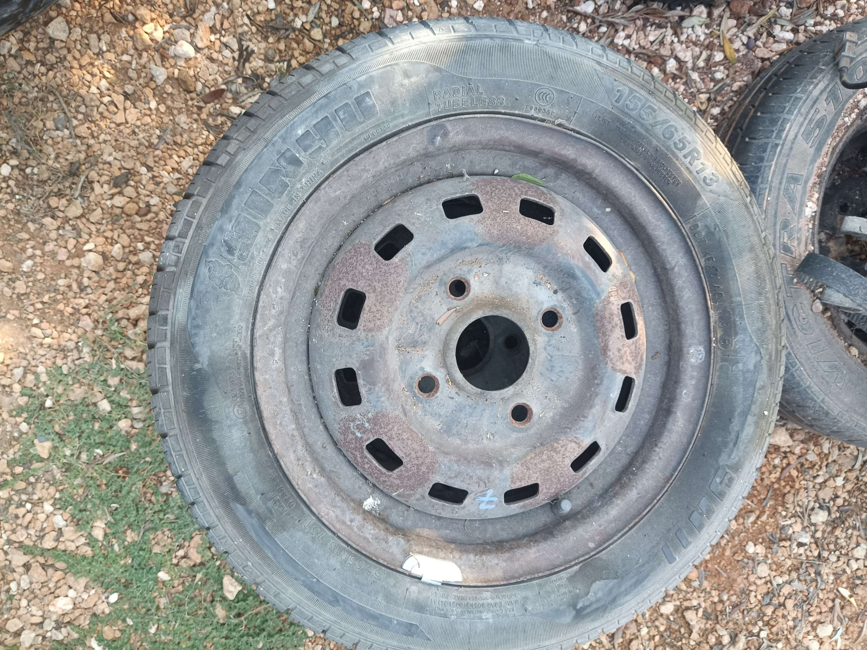 Tyre with Steel Rims (155/65R13) - (Jinyu) 4 studs x2