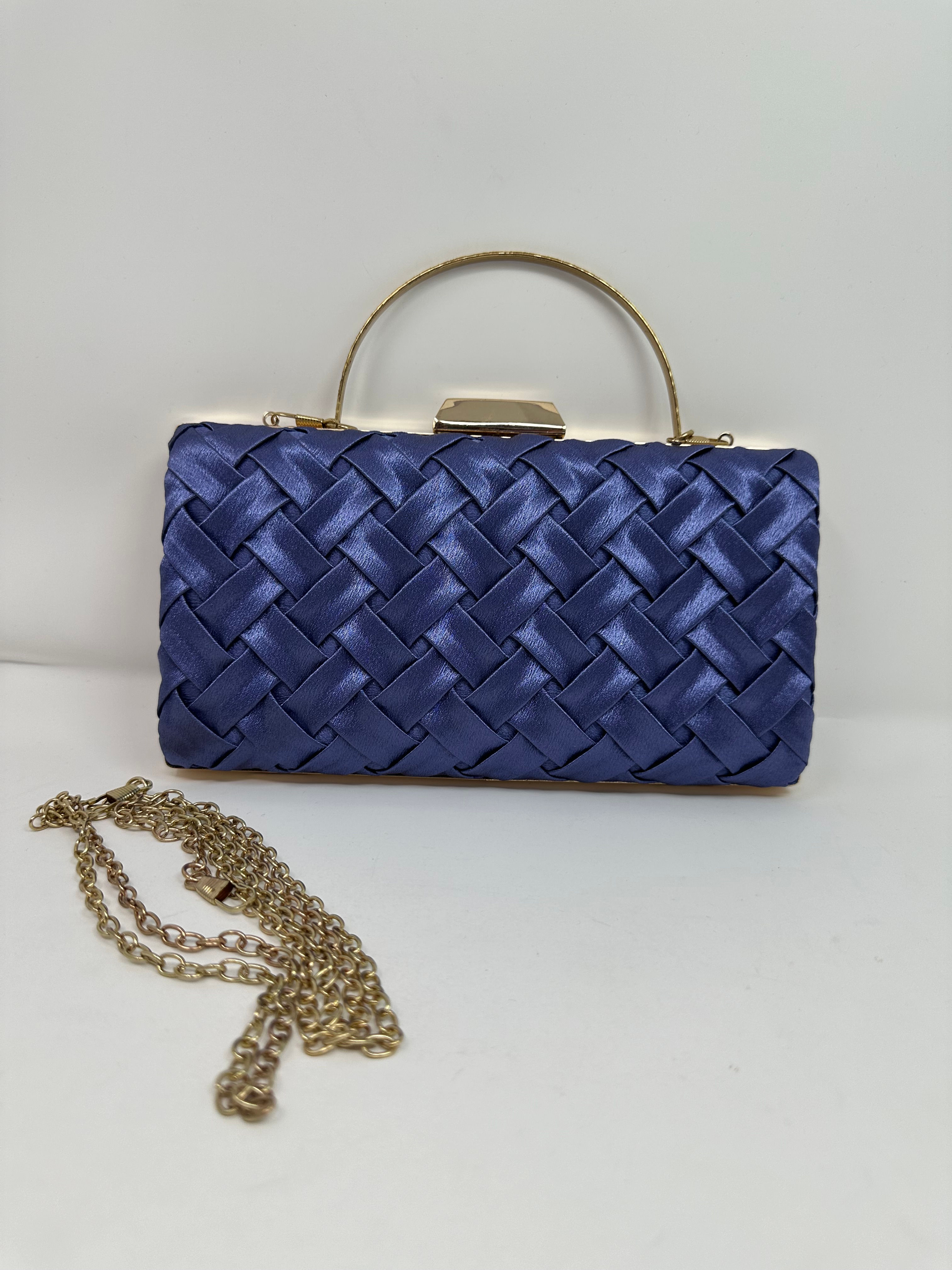 Weaved Satin Clutch