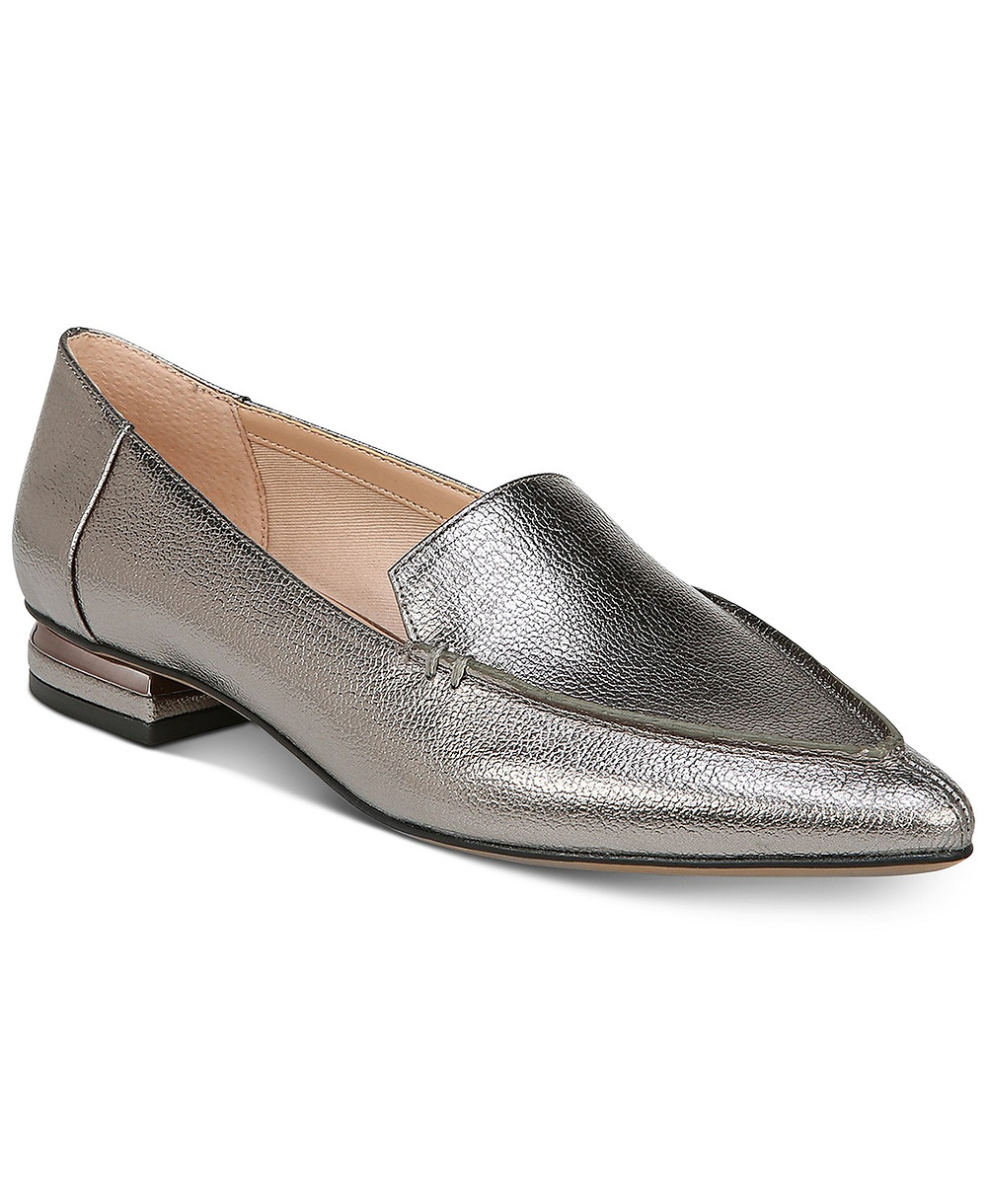 Franco Sarto Point Toe Loafer Metallic