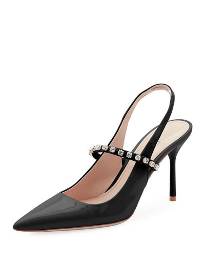 Embellished Miu Miu Mary Jane Slingback Pumps