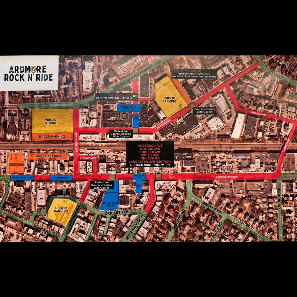 8/10 Ardmore Rock n' Ride outdoor bike race & music festival - Expect road closures and detours