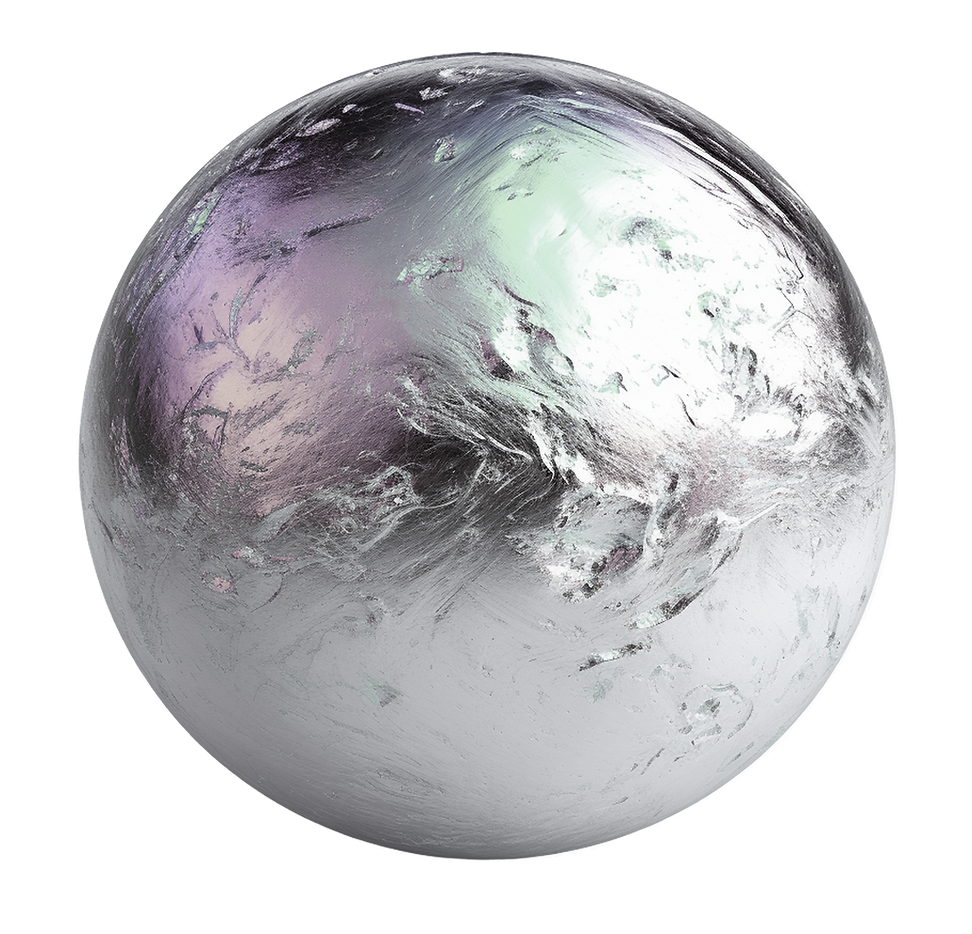 Shiny metallic silver planets